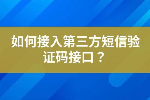 如何接入第三方短信验证码接口？